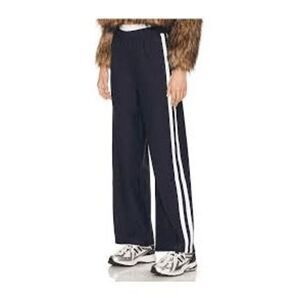 4th & Reckless Side Stripe Wide Leg Tailored Tammy Trouser Pants Navy Blue XL